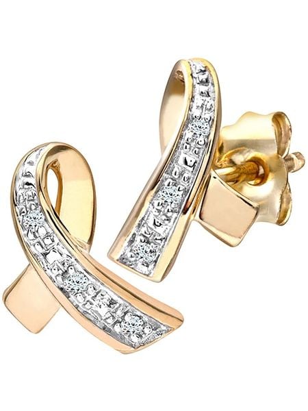 Revoni Złote kolczyki-wkrętki z diamentami rozmiar: onesize. Żółte kolczyki Revoni, z diamentem, złote. Za 679.45 zł.