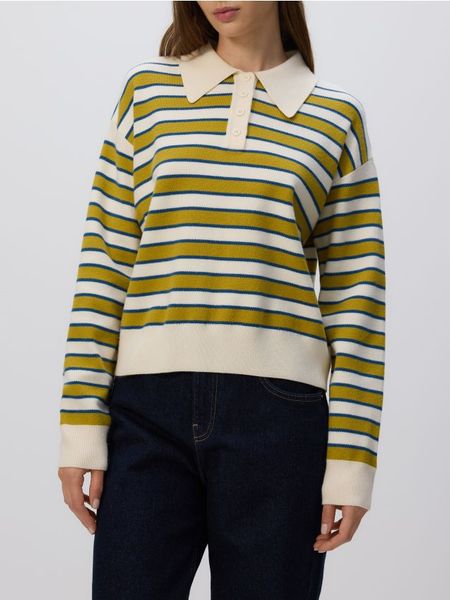 Sweter polo z wiskozą - wielobarwny. Swetry Reserved, l, bez wzorów, z dzianiny, bez ramiączek. W wyprzedaży za 79.99 zł.