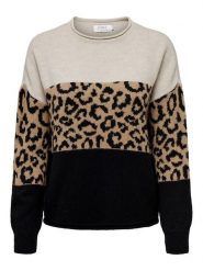 ONLY Sweter "Jade" w kolorze beżowo-czarnym rozmiar: XL. Brązowe swetry ONLY, xl, bez wzorów, bez ramiączek. Za 113.63 zł.