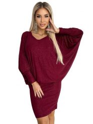 Numoco Sukienka w kolorze bordowym rozmiar: L/XL. Czerwone sukienki NUMOCO, na imprezę, l, bez wzorów, bez kołnierzyka, bez ramiączek, midi. Za 189.95 zł.