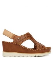 Pikolinos Sandały Aguadulce W3Z-1623C1 Brązowy. Brązowe sandały Pikolinos, bez wzorów, ze skóry, bez obcasa, na koturnie, bez zapięcia. Za 599.99 zł.