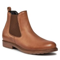 Sztyblety Tamaris. Niebieskie botki Tamaris, bez wzorów, bez obcasa, na płaskiej podeszwie, bez zapięcia. Za 289.99 zł.