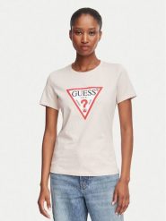 Guess T-Shirt W1YI1B I3Z14 Różowy jasny Regular Fit. Czerwone t-shirty Guess, xxl, z aplikacjami, z bawełny, bez kołnierzyka, bez ramiączek. Za 154.99 zł.