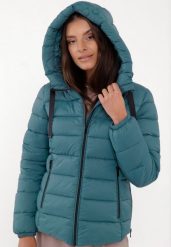 Pikowana kurtka J-NORDIC. Niebieskie kurtki przejściowe sportowe Volcano, na zimę, plus size, bez wzorów, z materiału, bez kaptura. Za 299.99 zł.