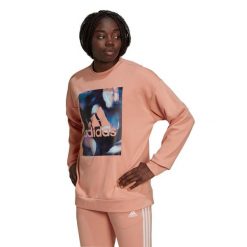 Bluza damska adidas Youforyou Sweatshirt. Brązowe bluzy bez kaptura adidas, l, bez wzorów, z bawełny, bez kaptura, na fitness i siłownię. Za 99.00 zł.