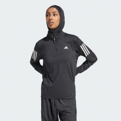 Kurtka Own the Run Half-Zip. Czarne kurtki do biegania adidas, xs, bez wzorów, z materiału, bez kaptura, do biegania. Za 203.15 zł.