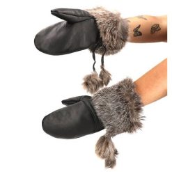 Czarne Rękawiczki Luka-Pelli Z Naturalnym Futrem Z Lisa. Czarne rękawiczki Luka-Pelli, z aplikacjami, ze skóry. Za 209.00 zł.