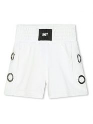 DKNY Szorty w kolorze białym rozmiar: 140. Białe szorty DKNY, z aplikacjami, z bawełny. Za 104.99 zł.