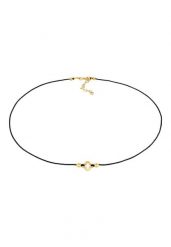 Elli Damski Choker z nylonu Liść Koniczyny Talizman Szczęścia wykonany z pozłacanego srebra próby 925 Sterling Silver Naszyjniki 1 ct. Szare naszyjniki Elli, z materiału, pozłacane. Za 208.99 zł.
