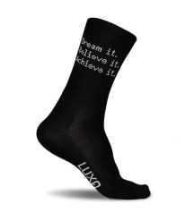 Skarpety Rowerowe z Inspirującym Tekstem "Dream It." od Luxa. Czarne skarpetki LUXA, bez wzorów, z materiału. Za 116.14 zł.