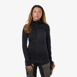 Bluza Z Kapturem Rozpinana Kobieta Oddychający. Zielone bluzy SWEDEMOUNT, s, bez wzorów, z elastanu, klasyczne, bez ramiączek, z kapturem. Za 199.99 zł.
