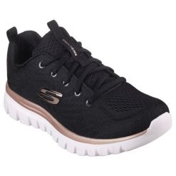 Buty sportowe damskie Skechers Get Connected. Czarne buty sportowe lifestyle Skechers, bez wzorów, z materiału, sportowe, bez zapięcia. Za 390.00 zł.