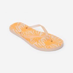 Japonki damskie Decathlon 120 Palmer. Brązowe japonki Decathlon, bez wzorów, sportowe. Za 24.99 zł.