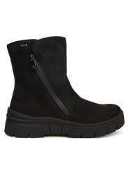 Caprice Botki 9-26437-41 Czarny. Czarne botki Caprice, bez wzorów, ze skóry, bez obcasa, na płaskiej podeszwie, bez zapięcia. Za 489.99 zł.
