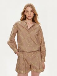 TWINSET Koszula 241TP2730 Beżowy Straight Fit. Brązowe koszule Twinset, bez wzorów, z bawełny, bez kołnierzyka, bez ramiączek. Za 679.99 zł.