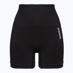 Spodenki treningowe damskie Gymshark Energy Seamless. Czarne szorty sportowe Gymshark, bez wzorów, na fitness i siłownię. Za 99.99 zł.