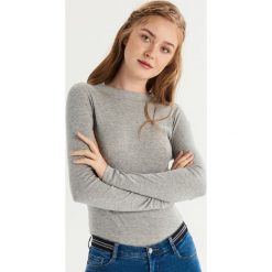 Bluzka z długimi rękawami - Jasny szary. Szare bluzki Sinsay, l, bez wzorów, bez kołnierzyka, bez ramiączek. Za 24.99 zł.