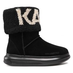 Śniegowce KARL LAGERFELD. Czarne śniegowce KARL LAGERFELD, bez wzorów, bez zapięcia. Za 869.99 zł.