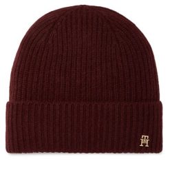 Czapka Tommy Hilfiger. Czerwone czapki zimowe Tommy Hilfiger, bez wzorów. Za 369.99 zł.
