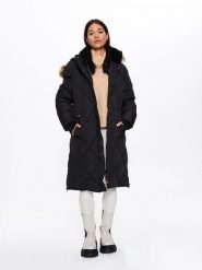 CANADA weather gear Płaszcz zimowy w kolorze czarnym rozmiar: S. Czarne płaszcze CANADA weather gear, na zimę, s, bez wzorów, z puchu, bez kaptura. Za 260.99 zł.