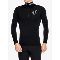 Bluza termoaktywna unisex Compressport 3D Thermo HZ LS Top. Czarne bielizna termoaktywna damska Compressport, xl, bez wzorów, bez kaptura, do biegania. Za 555.99 zł.