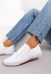 Białe Tenisówki Salodella. Białe trampki Renee, bez wzorów, sportowe, bez zapięcia. W wyprzedaży za 51.99 zł.