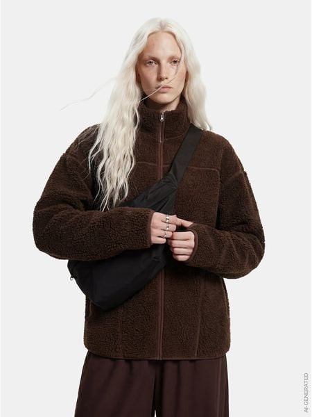 Pieces Kurtka polarowa w kolorze brązowym rozmiar: M. Brązowe kurtki Pieces, m, bez wzorów, z polaru, bez kaptura. Za 134.95 zł.