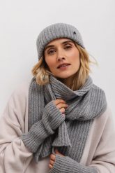 WEŁNIANY SZALIK GILDA SZARY One size - Flawless. Szare szaliki i kominy Flawless, bez wzorów, z wełny. Za 246.50 zł.