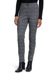 Betty Barclay Spodnie w kolorze czarno-kremowym rozmiar: 46. Czarne spodnie materiałowe Betty Barclay, bez wzorów, z bawełny, z podwyższonym stanem. Za 100.52 zł.