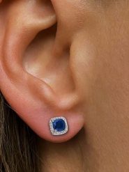 DI GIORGIO Srebrne kolczyki-wkrętki z cyrkoniami rozmiar: onesize. Niebieskie kolczyki DI GIORGIO, z cyrkonią, srebrne. Za 122.09 zł.