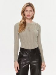 Guess Sweter Marie Rn Lt W4RR23 Z3C71 Beżowy Slim Fit. Brązowe swetry Guess, s, z aplikacjami, z bawełny, bez ramiączek. Za 249.99 zł.