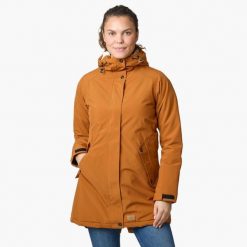 Kurtka zimowa turystyka damska Swedemount Sarek Insulated Coat wodoodporna. Brązowe kurtki SWEDEMOUNT, na zimę, bez wzorów, z tkaniny, sportowe, bez kaptura. Za 499.99 zł.