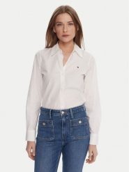 Tommy Hilfiger Koszula WW0WW47169 Biały Regular Fit. Białe koszule Tommy Hilfiger, bez wzorów, z bawełny, biznesowe, bez kołnierzyka, bez ramiączek. Za 299.99 zł.