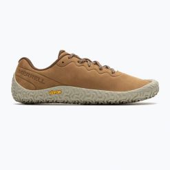 Buty damskie Merrell Vapor Glove 6 Ltr. Brązowe buty trekkingowe Merrell, bez wzorów, bez zapięcia, trekkingowe. W wyprzedaży za 469.40 zł.