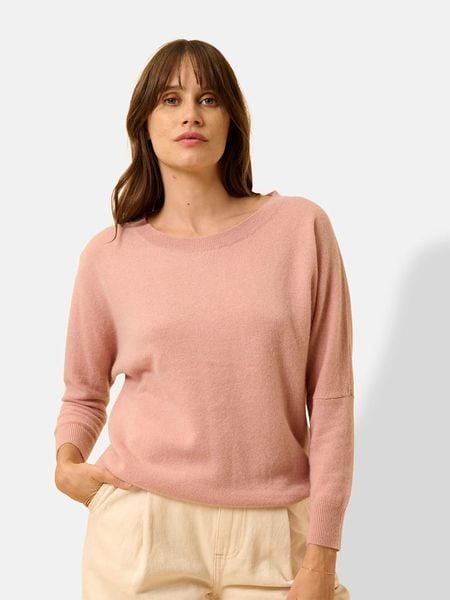Just Cashmere Kaszmirowy sweter "Rebecca" w kolorze łososiowym rozmiar: XXL. Pomarańczowe swetry Just Cashmere, xxl, bez wzorów, z kaszmiru, bez ramiączek. Za 418.69 zł.