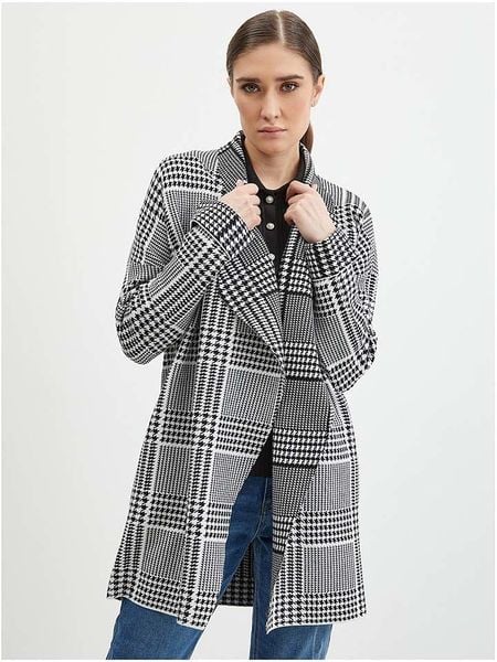 Orsay Kardigan w kolorze czarno-białym rozmiar: S. Czarne swetry Orsay, s, bez wzorów, bez ramiączek. Za 78.99 zł.