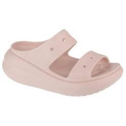 Klapki Crocs Crush Sandal W 207670-6UR różowe. Czerwone klapki bez wzorów, sportowe, bez obcasa, bez zapięcia. Za 345.55 zł.