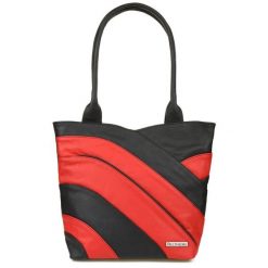 Shopperka skórzana Beltimore L38 czarno-czerwona. Czarne torebki klasyczne bez wzorów, ze skóry, biznesowe, na ramię, duże, bez dodatków. Za 208.99 zł.