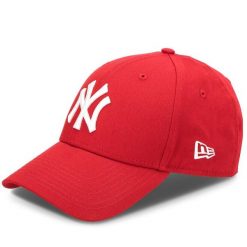 Czapka z daszkiem New Era. Czerwone czapki z daszkiem New Era, bez wzorów. Za 109.99 zł.