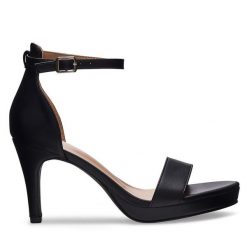 Sandały Clara Barson. Czarne sandały Clara Barson, bez wzorów, bez obcasa, na szpilce, bez zapięcia. Za 129.99 zł.