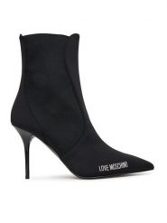 LOVE MOSCHINO Botki JA21059G0NIM0000 Czarny. Czarne botki Love Moschino, bez wzorów, z materiału, bez obcasa, na szpilce, bez zapięcia. Za 949.99 zł.