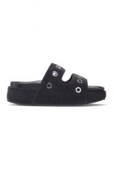 Inuikii SUEDE STUDS Klapki damskie. Czarne klapki Inuikii, bez wzorów, z syntetyku, eleganckie, bez obcasa, na platformie, bez zapięcia. Za 739.99 zł.