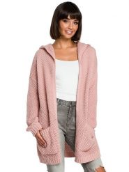 Be Wear Kardigan w kolorze różowym rozmiar: onesize. Różowe swetry Be Wear, bez wzorów, z wełny, bez ramiączek. Za 131.74 zł.