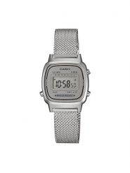 Casio Zegarek Vintage LA670WEM-7EF Srebrny. Szare, cyfrowe zegarki Casio, srebrne. Za 189.99 zł.