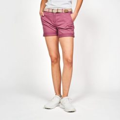 Spodenki do golfa chino damskie Inesis MW500. Fioletowe spódnice INESIS, bez wzorów, z bawełny, sportowe. W wyprzedaży za 49.99 zł.