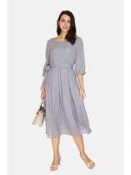 Le Jardin du Lin Lniana sukienka w kolorze szarym rozmiar: 34. Szare sukienki Le jardin du lin, bez wzorów, ze lnu, klasyczne, bez kołnierzyka, bez ramiączek, midi. Za 105.63 zł.