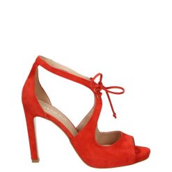ZAMSZOWE SANDAŁY NA SŁUPKU LILY9 VALO ROSSO. Sandały Venezia, bez wzorów, ze skóry, bez obcasa, na słupku, bez zapięcia. Za 339.00 zł.