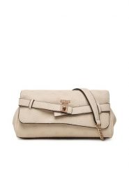 Guess Torebka Ella Logo HWPD97 46210 Beżowy jasny. Brązowe torebki klasyczne Guess, z aplikacjami, ze skóry, bez dodatków. Za 584.99 zł.