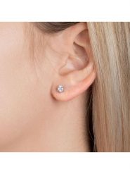 L'atelier précieux Srebrne kolczyki-wkrętki z cyrkoniami rozmiar: onesize. Szare kolczyki l'Atelier precieux, z cyrkonią, srebrne. Za 78.99 zł.