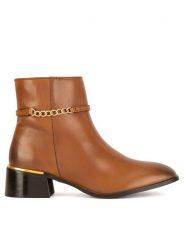 Sergio Bardi Botki WI32-E1097-02SB Brązowy. Brązowe botki Sergio Bardi, bez wzorów, bez obcasa, na słupku, bez zapięcia. Za 295.99 zł.